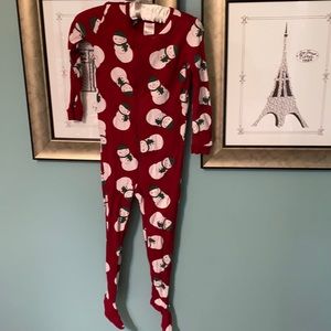 Gymboree 2T snowman holiday Christmas PJ. Onesie. Footed